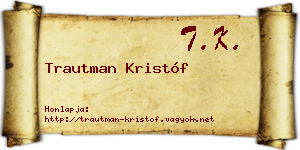Trautman Kristóf névjegykártya