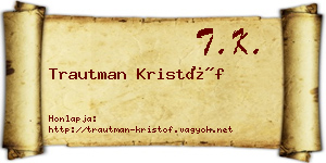 Trautman Kristóf névjegykártya